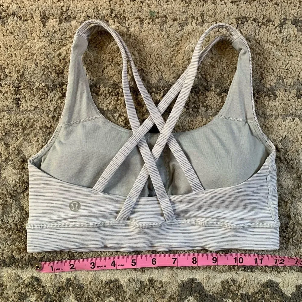 Lululemon Energy Bra Wee Are From Space Grey Alpine White Sport Bra 4